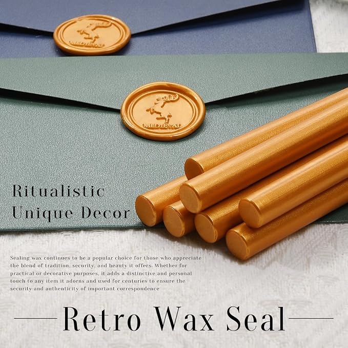 Amber Gold Wax Seal Sticks for Standard Size Hot Melting Glue Gun - Image 6