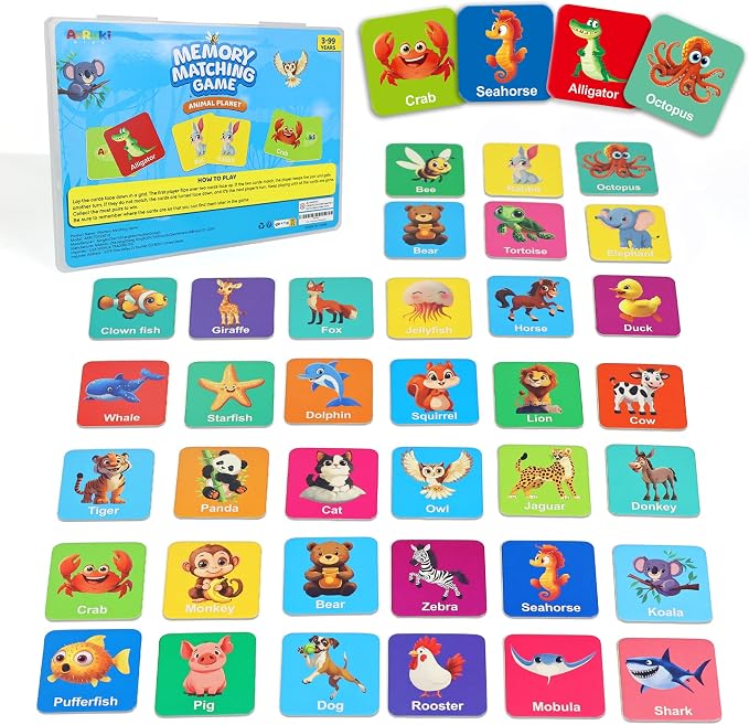 72 PCS Animals Memory Matching Game by ArRuKiKIDS