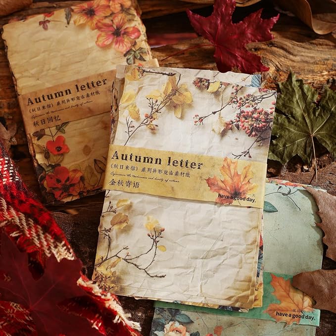 Autumn-Themed Vintage Scrapbook Paper Set, Scrapbooking, DIY Crafts, and Art - Image 6