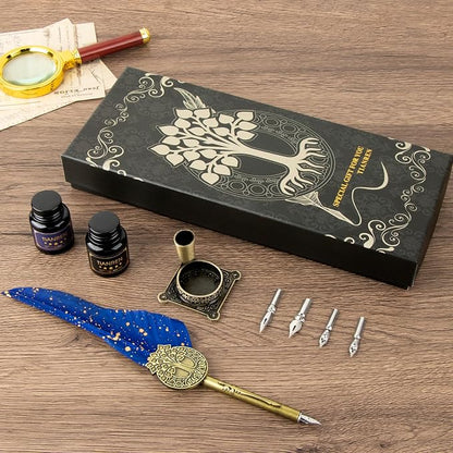 Feather Pen and Ink Set, quill pen ink set, Antique Calligraphy Pen - Image 7