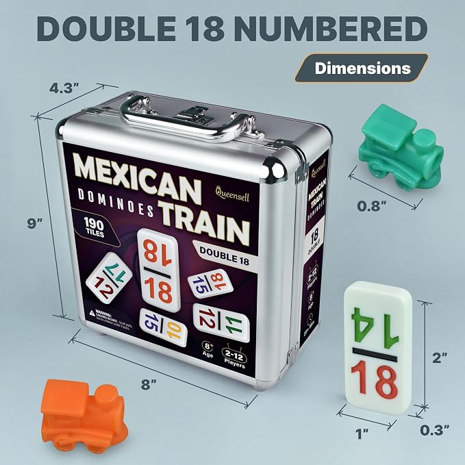 Queensell Mexican Train Dominoes Set - Image 5