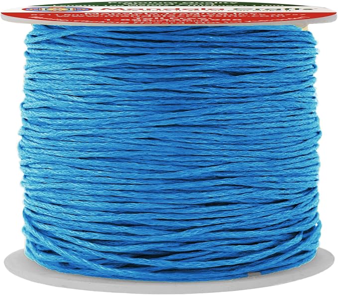 Mandala Crafts 1mm 109 Yards Deep Sky Blue Cotton Waxed Cord by MandalaCrafts