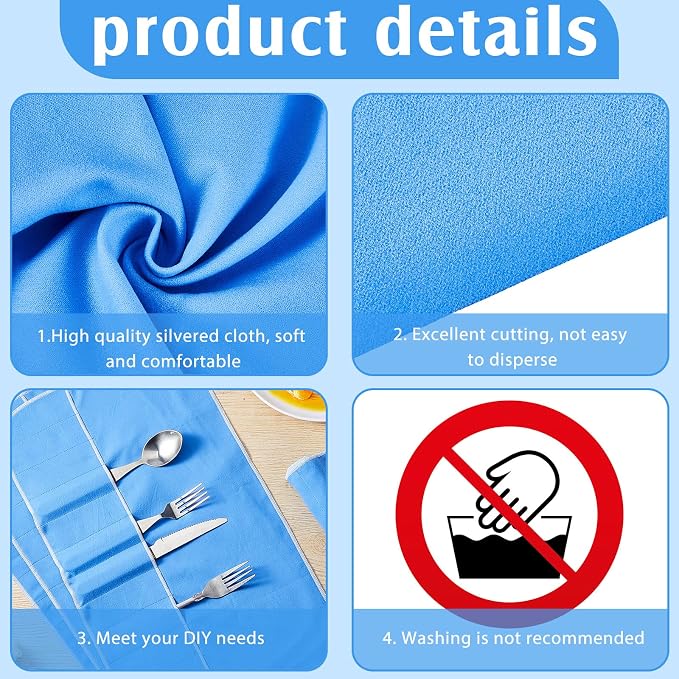 Jecery 1.1 Yard Anti Tarnish Silver Cloth by the Yard, Luxury Jewelry Silver - Image 3