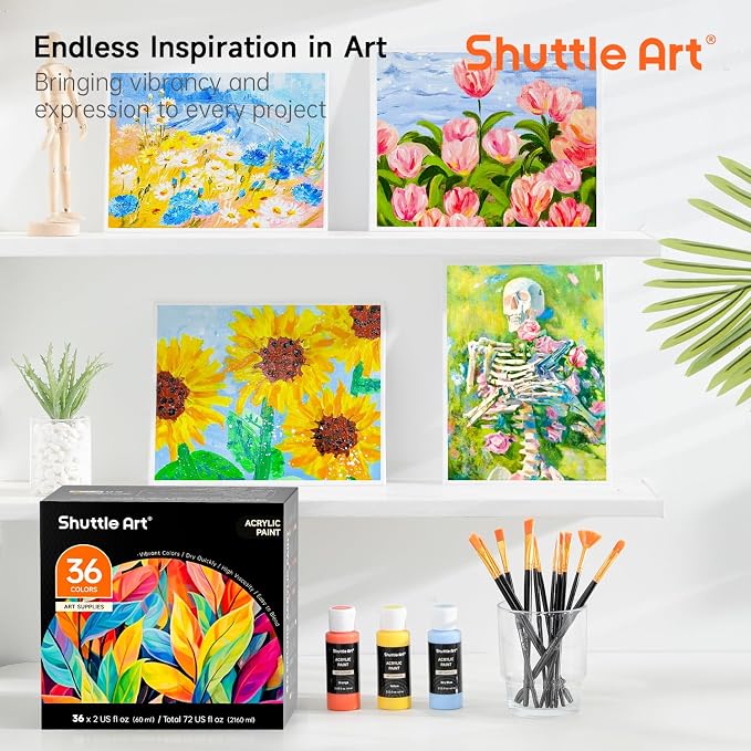 Shuttle Art Acrylic Paint Set, 36 Colors Acrylic Paint - Image 7