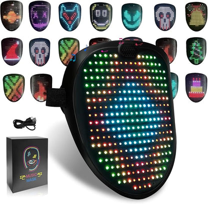 Led Mask with Gesture Sensing, Light up Face Transforming Mask by COOLGUARDER