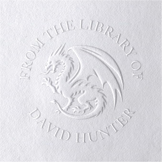 Dragon Book Embosser, Custom Round Library Book Embosser, Fantasty Fiction by FairmontGrovePaperCo