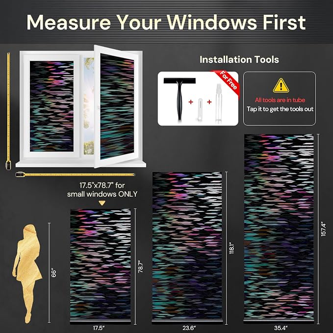 rabbitgoo Window Privacy Film, Total Blackout Window Film, Stained Glass Heat - Image 8