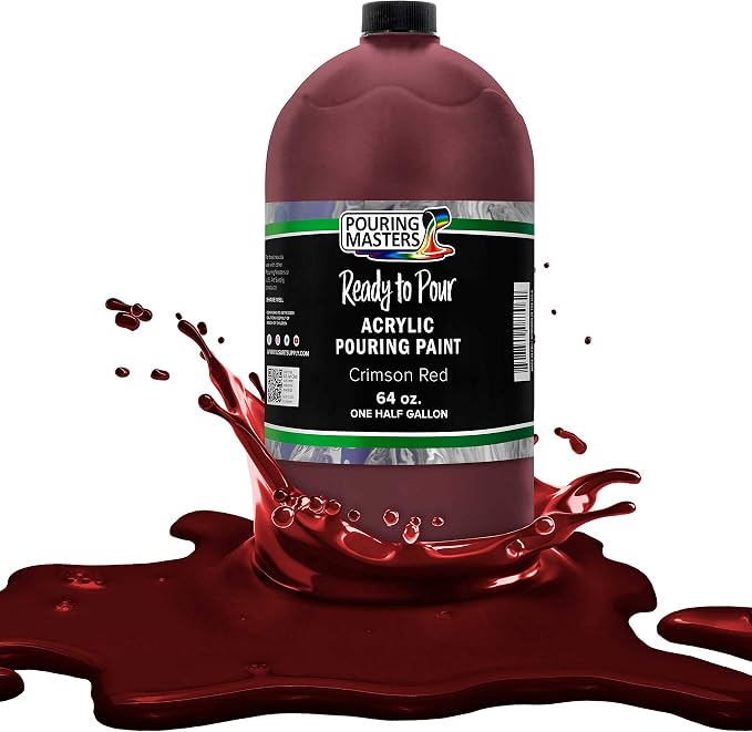POURING MASTERS Crimson Red Acrylic Ready to Pour Pouring Paint by Pouring+Masters