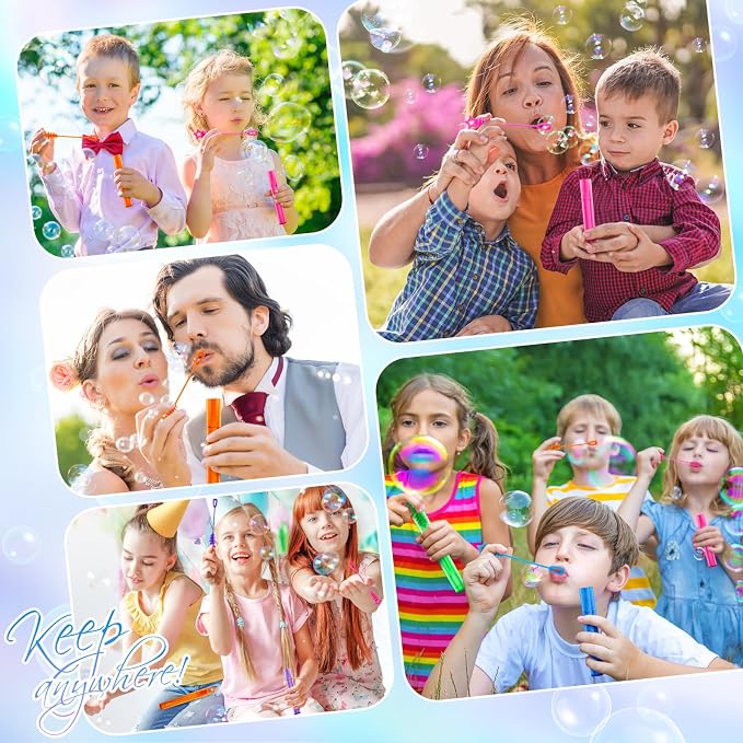 36 Pieces Mini Bubble Wands, Bubble Party Favors Assortment Toys - Image 7