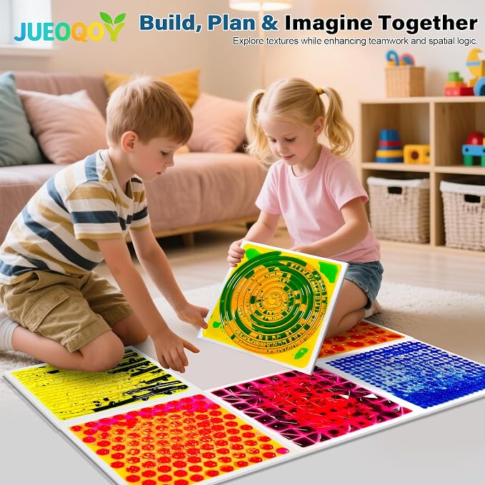 Liquid Sensory Floor Tiles for Kids Ages 3+, Interactive Color-Flow, Classroom - Image 4