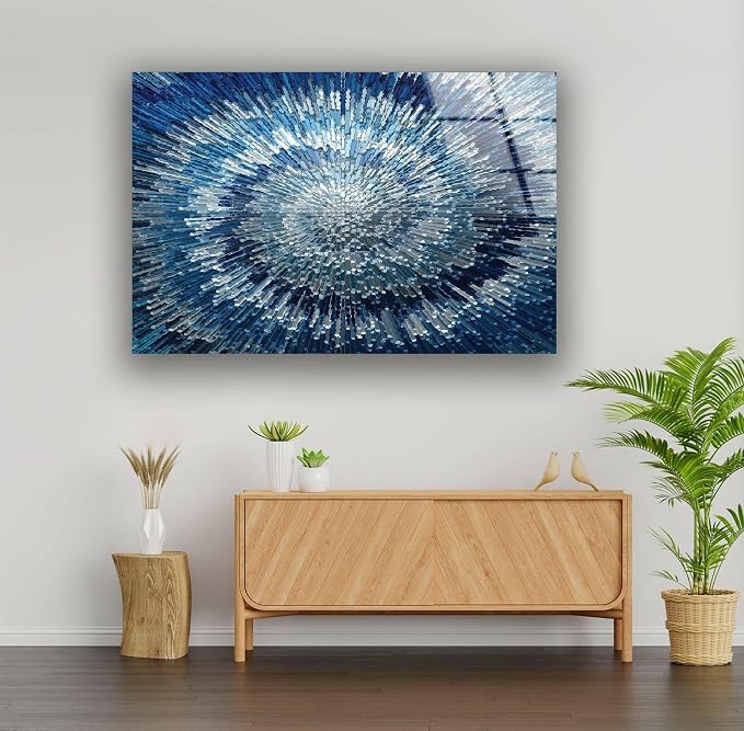 My Photostation.com 20Wx14H'' Abstract Blue Textured Glass Wall ArtTempered - Image 6