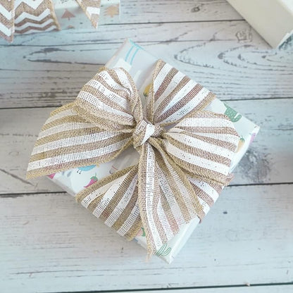 MEEDEE Burlap Wired Ribbon - Image 5