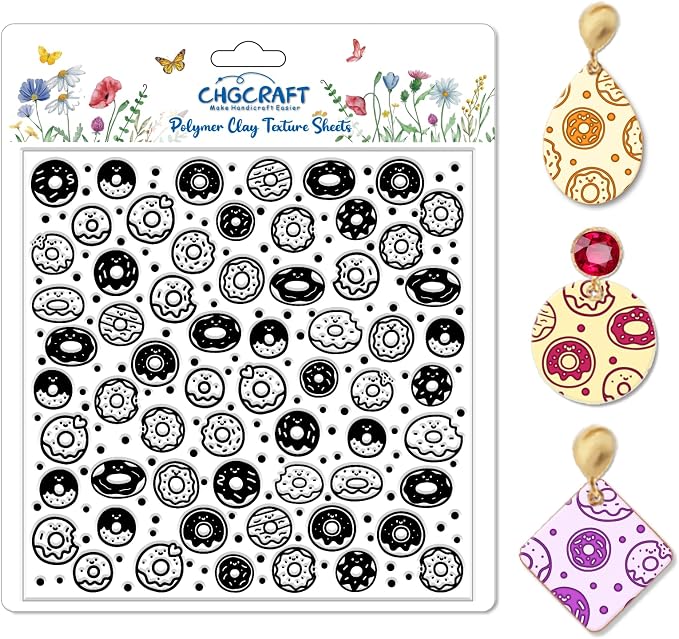 CHGCRAFT Donuts Pattern Polymer Clay Texture Sheet Polka Dots Pattern Silicone by chgcraft
