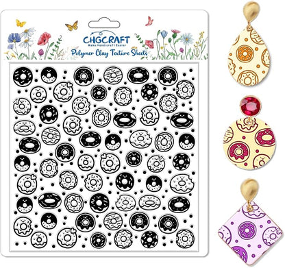 CHGCRAFT Donuts Pattern Polymer Clay Texture Sheet Polka Dots Pattern Silicone by chgcraft