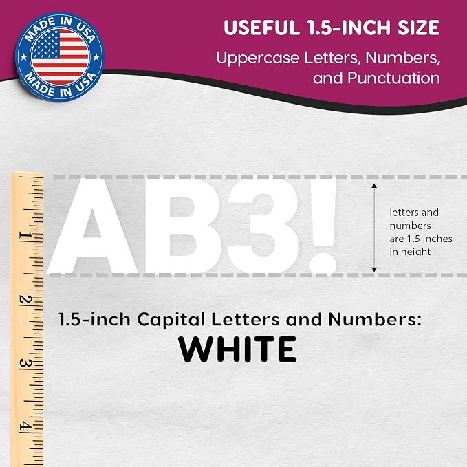 FreshCut Crafts 636 Pcs 1.5 in. White Bulletin Board Letters & Numbers - Image 3