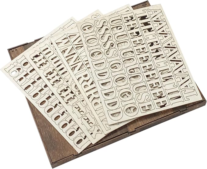 706 Pieces 1 Inch Wood Alphabet Letters Wooden Numbers Mini Capital & Lowercse - Image 5