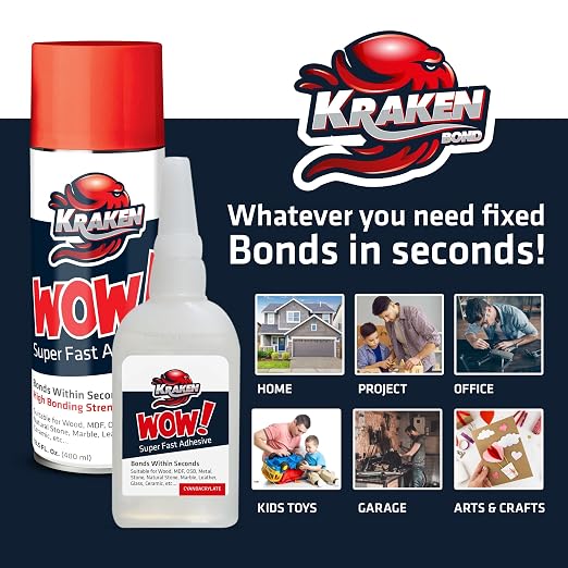 Kraken Bond Wow! CA Glue with Spray Adhesive Activator - Image 6