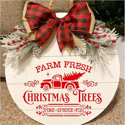 10 Pieces Christmas Stencils Reusable, 8 X 11 Inch Holiday Farm Fresh Christmas - Image 4