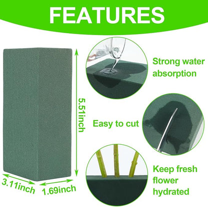 CCINEE 8 Pcs Floral Foam Bricks, Mini Florist Flower Foam Green Blocks Supplies - Image 3