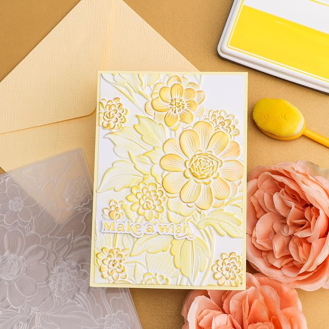 BAOFALI 3D Embossing Folder for Card Making Texture Fades Blossom Bloom Floral - Image 4