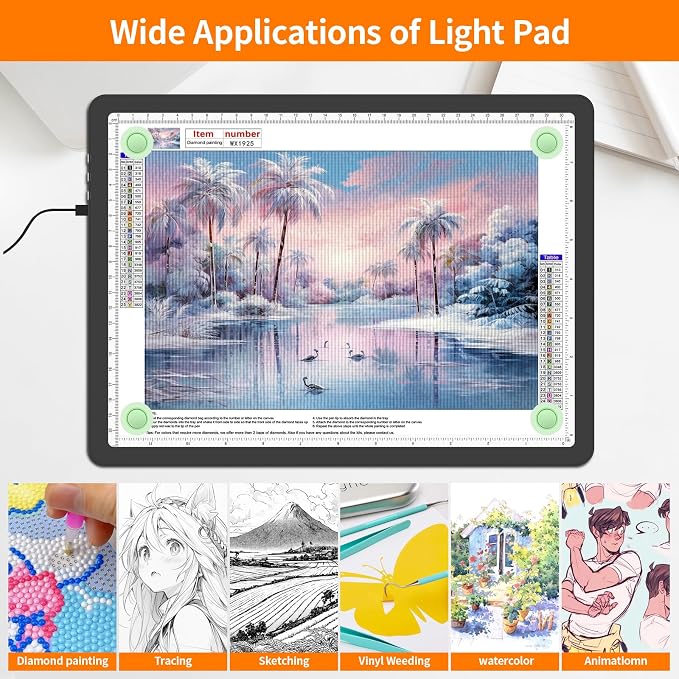 Elice Magnetic A4 Light Board for Diamond Painting, Ultra-Thin Tracing LED - Image 7