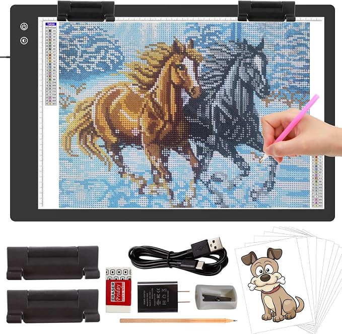 Rechargeable A2 Light Box, 3-Color Light LED Light Pad by TOHETO