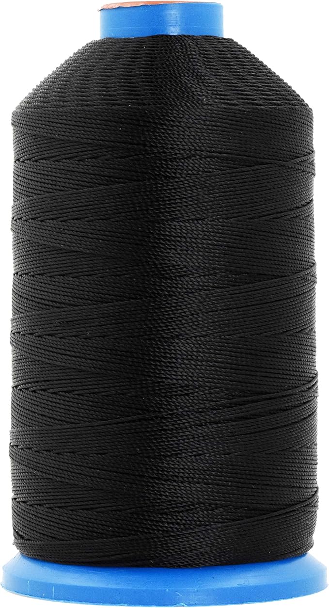 Mandala Crafts Bonded Nylon Thread Black Heavy Duty Sewing Threads by MandalaCrafts
