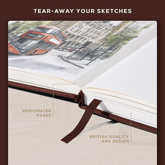 Beechmore Books A5 Sketch Book – 5.8"x8.3" Premium Vegan Leather Hardcover - Image 7
