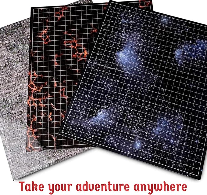 Hexers Role-Playing Game Board Mat, Square Grid Terrains, 8 Different terrains - Image 5