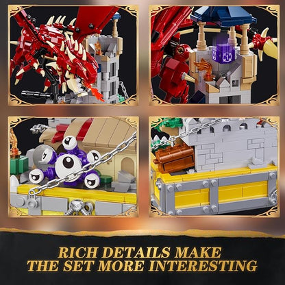 WINNER SPACE Medieval Dragons Castle Building Sets, Guarding Dice Tower Kits - Image 6