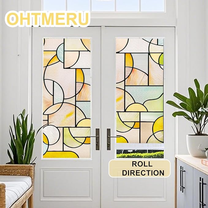 3D Stained Glass Window Privacy Film, Heat Control UV Blocking Static Cling - Image 6