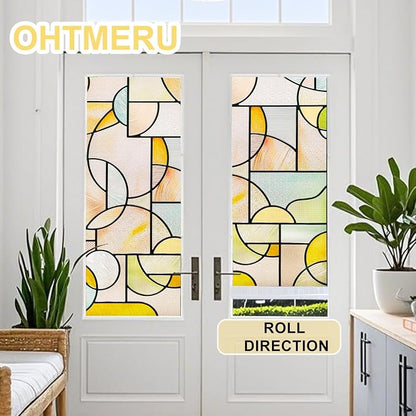 3D Stained Glass Window Privacy Film, Heat Control UV Blocking Static Cling - Image 6