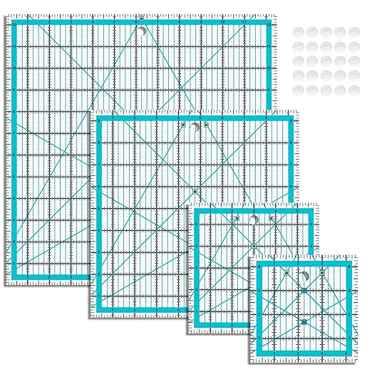 Quilting Rulers, Acrylic Quilt Ruler, 4 Square Fabric Cutting Ruler, Quilting by BSGOGO