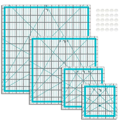 Quilting Rulers, Acrylic Quilt Ruler, 4 Square Fabric Cutting Ruler, Quilting by BSGOGO