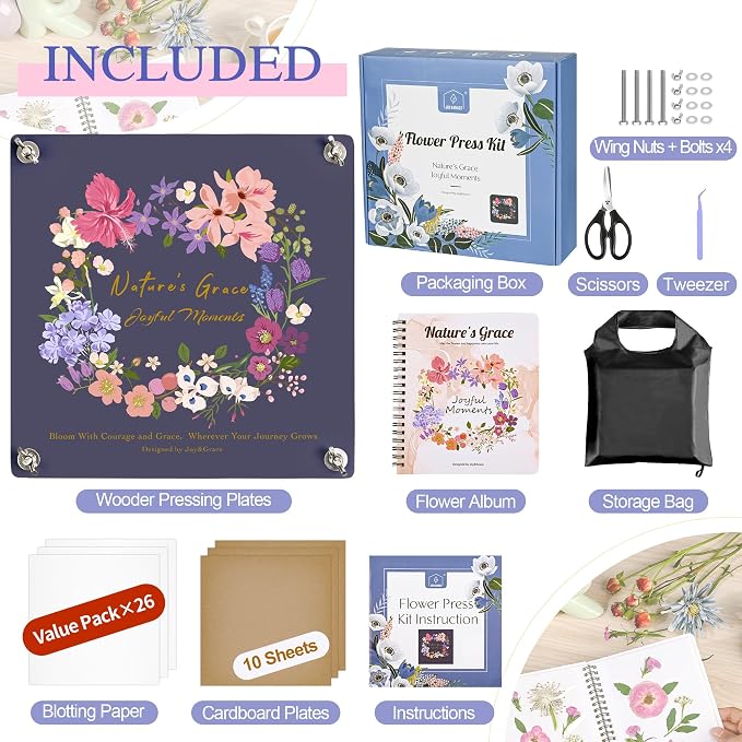 Joy&Grace Flower Press Kit for Adults & Kids, - Image 3