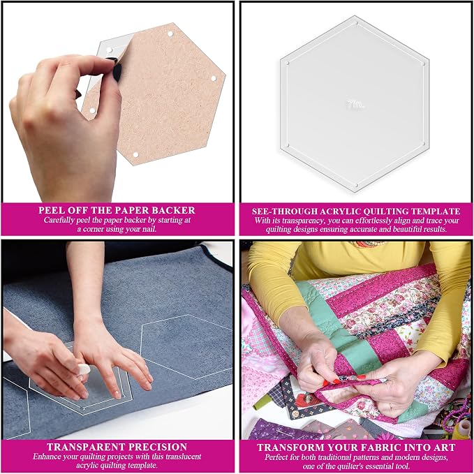 Hexagon Quilting Template Set - Image 5