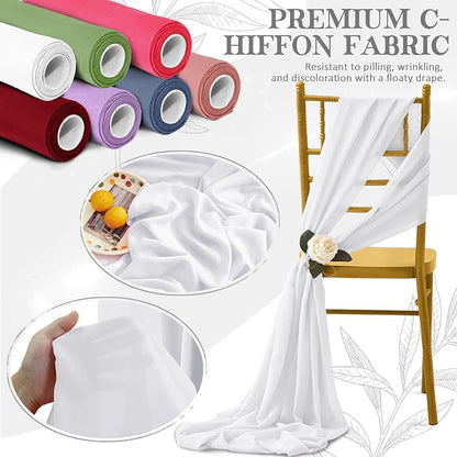Horbaunal White Chiffon Fabric by The Yard, 1 Yard Continuous Sheer Fabric 59" - Image 5