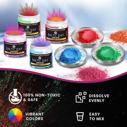 BALTIC DAY - Chameleon Mica Powder, 8 Jars of Color Shift Mica Powder Set - - Image 4