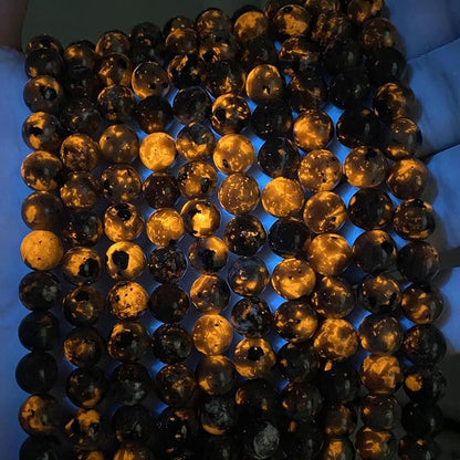 8MM 90pcs Natural Flame Yooperlite Stone Energy Beads Round Loose Beads - Image 2