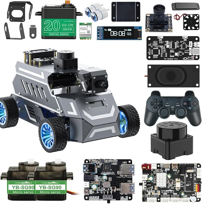 Yahboom ROS2 Robot Car Ackerman Steering Chassis, AI Visual Recognition by Yahboom
