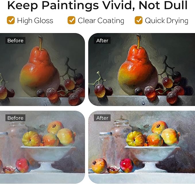 Nicpro Gloss Varnish for Acrylic Painting 8.45oz, Non-Yellowing, Anti-Crazing - Image 3