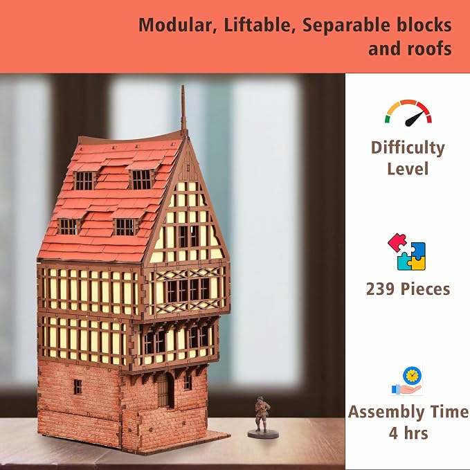 Brick Rowhouse DIY Wooden Building Kit - Image 3