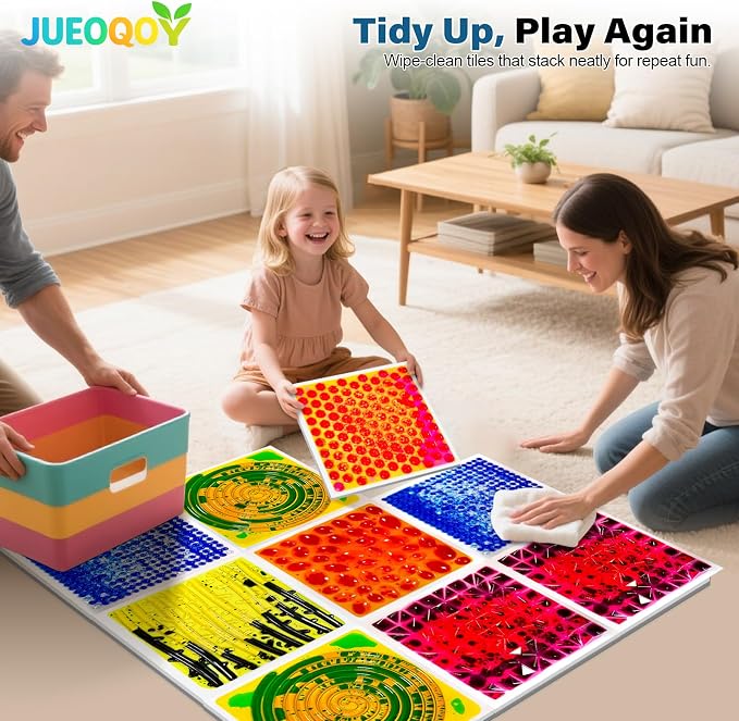 Liquid Sensory Floor Tiles for Kids Ages 3+, Interactive Color-Flow, Classroom - Image 7