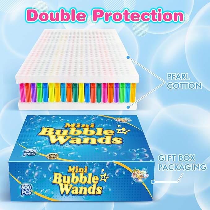 SpringFlower 500 PCS Mini Bubble Wands, Bubble Maker Toys - Image 5