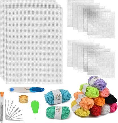BUYGOO 39Pcs Mesh Plastic Canvas Sheets Kit Including 15 Pieces Clear Plastic by Unknown