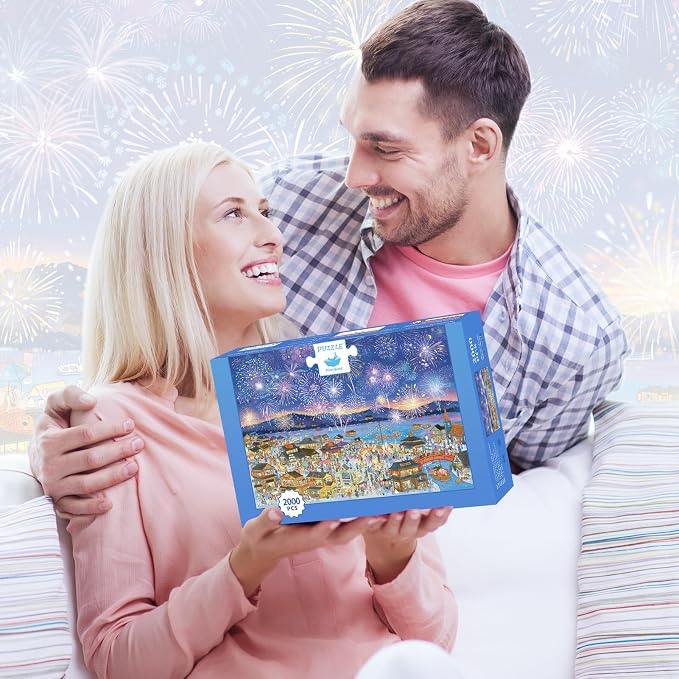 MOMIBOOK Puzzles for Adults 2000 Pieces Jigsaw Puzzles of Fireworks Night Tour - Image 6