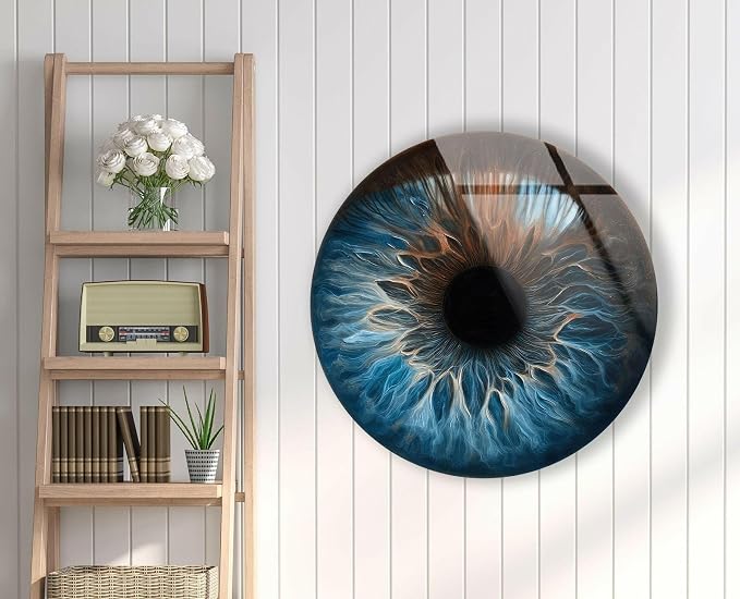 My Photostation.com 31.5'' Diameter Eye Round Blue Glass Wall Art Tempered - Image 8