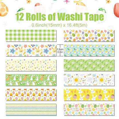 12 Rolls Summer Washi Tape, Cute Animal Decorative Sticker - Image 2