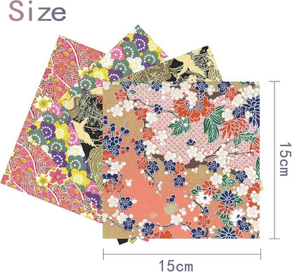 Origami Paper Kit 50 Sheets 6 Inch Square Double Sided Color 10 Vivid Sakura - Image 3