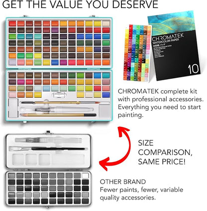 CHROMATEK Watercolor Paint Set – 128 Vibrant Colors - Image 6